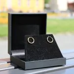 Ohrringe, Creolen, Gelbgold 585 / 14K, Außendurchmesser 13 mm, Breite 2 mm, Gewicht ca. 0.5 g
