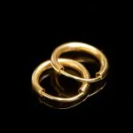 Ohrringe, Creolen, Gelbgold 585 / 14K, Außendurchmesser 13 mm, Breite 2 mm, Gewicht ca. 0.5 g