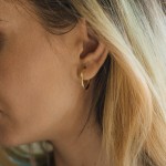 Ohrringe, Creolen, Gelbgold 585 / 14K, Außendurchmesser 20 mm, Breite 2 mm, Gewicht ca. 0.7 g