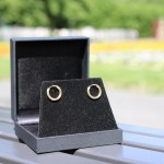 Ohrringe, Creolen, Gelbgold 333 / 8K, Außendurchmesser 15 mm, Breite 2.5 mm, Gewicht ca. 0.7 g