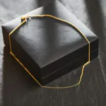 Goldkette als Ankerkette diamantiert in Gelbgold 585 / 14 Karat, 65 cm lang, 1.3 mm breit, Gewicht ca. 3,6 g.