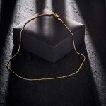 Goldkette als Ankerkette diamantiert in Gelbgold 375 / 9K, 38 cm lang, 1,2 mm breit, Gewicht ca. 1.7 g.