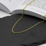 Goldkette als Ankerkette rund in Gelbgold 750 / 18K, 60 cm lang, 2,4 mm breit, Gewicht ca. 11.8 g.