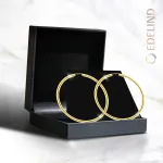 Ohrringe, Creolen, Gelbgold 585 / 14K, Außendurchmesser 50 mm, Breite 2.5 mm, Gewicht ca. 2.8 g