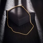 Goldkette als Kordelkette hohl Leichtversion in Gelbgold 333 / 8K, 45 cm lang, 2,1 mm breit, Gewicht ca. 2.3 g.