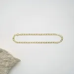Armband als Panzerkette weit in Gelbgold 585 / 14 Karat, 18.7 cm lang, 3.9 mm breit, Gewicht ca. 4.1 g.