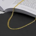 Goldkette als Panzerkette weit in Gelbgold 585 / 14K, 38 cm lang, 3,9 mm breit, Gewicht ca. 7.2 g.