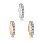 0,78 Karat Diamant Memoire Ring mit 9 Diamanten, Weißgold 585 / 14K, Weite 60 mm, Gewicht ca.