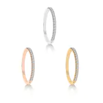 0,14 Karat Diamant Memoire Ring mit 17 Diamanten, Weißgold 585 / 14K, Weite 49 mm, Gewicht ca.