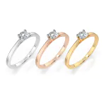 0,15 Karat Diamant Verlobungsring mit 1 Diamanten, Weißgold 585 / 14K, Weite 70 mm, Gewicht ca. 1.6 g.
