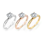 0,5 Karat Diamant Verlobungsring mit 1 Diamanten, Rotgold 585 / 14K, Weite 56 mm, Gewicht ca. 1.9 g.