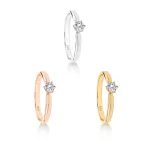 0,10 Karat Diamant Verlobungsring mit 1 Diamanten, Rotgold 585 / 14K, Weite 47 mm, Gewicht ca. 1.6 g.