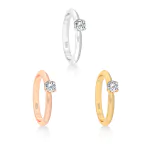 0,1 Karat Diamant Verlobungsring mit 1 Diamanten, Rotgold 585 / 14K, Weite 56 mm, Gewicht ca. 1.3 g.