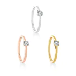 0,20 Karat Diamant Verlobungsring mit 1 Diamanten, Weißgold 585 / 14K, Weite 70 mm, Gewicht ca. 1.5 g.