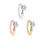 0,5 Karat Diamant Verlobungsring mit 1 Diamanten, Weißgold 585 / 14K, Weite 70 mm, Gewicht ca. 2.1 g.