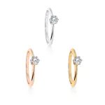 0,15 Karat Diamant Verlobungsring mit 1 Diamanten, Weißgold 585 / 14K, Weite 70 mm, Gewicht ca. 1.5 g.