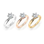 0,40 Karat Diamant Verlobungsring mit 1 Diamanten, Rotgold 585 / 14K, Weite 54 mm, Gewicht ca. 2.1 g.