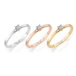 0,10 Karat Diamant Verlobungsring mit 1 Diamanten, Gelbgold 585 / 14K, Weite 58 mm, Gewicht ca. 1.2 g.