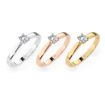0,15 Karat Diamant Verlobungsring mit 1 Diamanten, Weißgold 585 / 14K, Weite 70 mm, Gewicht ca. 1.7 g.