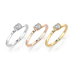 0,15 Karat Diamant Verlobungsring mit 1 Diamanten, Weißgold 585 / 14K, Weite 70 mm, Gewicht ca. 1.4 g.