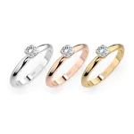 0,15 Karat Diamant Verlobungsring mit 1 Diamanten, Weißgold 585 / 14K, Weite 70 mm, Gewicht ca. 1.9 g.