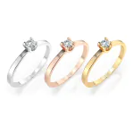 0,10 Karat Diamant Verlobungsring, Rotgold 585 / 14K, Weite 54 mm, Gewicht ca. 1.3 g.