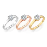 0,5 Karat Diamant Verlobungsring mit 1 Diamanten, Rotgold 585 / 14K, Weite 54 mm, Gewicht ca. 1.95 g.