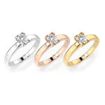 0,15 Karat Diamant Verlobungsring mit 1 Diamanten, Weißgold 585 / 14K, Weite 70 mm, Gewicht ca. 2.0 g.