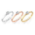 0,15 Karat Diamant Verlobungsring, Weißgold 585 / 14K, Weite 70 mm, Gewicht ca. 1.4 g.