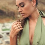 0,05 Karat Diamant Verlobungsring, Rotgold 585 / 14K, Weite 52 mm, Gewicht ca. 1.9 g.