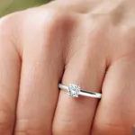 0,50 Karat Diamant Ring mit GIA Zertifikat, Weißgold 585 / 14K, Breite 1,7 mm,Weite 54 mm, Gewicht ca. 2.7 g.