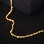 Armband als Kordelkette hohl in Gelbgold 585 / 14K, 18 cm lang, 3.8 mm breit, Gewicht ca. 4.3 g.