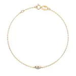 Goldarmband als Ankerkette mit 0,09 Karat Diamanten, Gelbgold 585 / 14 Karat, 19,5 cm lang, Gewicht ca. 0,9 g.