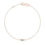 Goldarmband als Ankerkette mit 0,09 Karat Diamanten, Rotgold 585 / 14 Karat, 17,5 cm lang, Gewicht ca. 0,9 g.