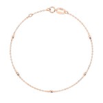 Goldarmband als Ankerkette mit 0,14 Karat Diamanten, Rotgold 585 / 14 Karat, 19 cm lang, Gewicht ca. 0,9 g.