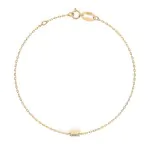 Goldarmband als Ankerkette mit 0,06 Karat Diamanten, Gelbgold 585 / 14 Karat, 16,5 cm lang, Gewicht ca. 0,8 g.