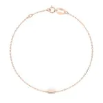 Goldarmband als Ankerkette mit 0,06 Karat Diamanten, Rotgold 585 / 14 Karat, 19,5 cm lang, Gewicht ca. 0,8 g.