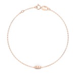 Goldarmband als Ankerkette mit 0,07 Karat Diamanten, Rotgold 585 / 14 Karat, 18,5 cm lang, Gewicht ca. 0,8 g.