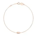 Goldarmband als Ankerkette mit 0,07 Karat Diamanten, Rotgold 585 / 14 Karat, 20 cm lang, Gewicht ca. 0,8 g.