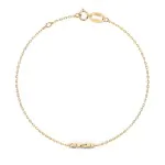 Goldarmband als Ankerkette mit 0,05 Karat Diamanten, Gelbgold 585 / 14 Karat, 19,5 cm lang, Gewicht ca. 1,0 g.