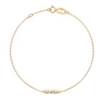 Goldarmband als Ankerkette mit 0,05 Karat Diamanten, Gelbgold 585 / 14 Karat, 21 cm lang, Gewicht ca. 1,0 g.