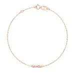 Goldarmband als Ankerkette mit 0,05 Karat Diamanten, Rotgold 585 / 14 Karat, 17,5 cm lang, Gewicht ca. 1,0 g.