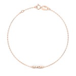 Goldarmband als Ankerkette mit 0,05 Karat Diamanten, Rotgold 585 / 14 Karat, 18,5 cm lang, Gewicht ca. 1,0 g.