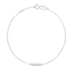 Goldarmband als Ankerkette mit 0,05 Karat Diamanten, Weißgold 585 / 14 Karat, 17 cm lang, Gewicht ca. 1,0 g.