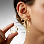 Ohrringe, Creolen, Gelbgold 333 / 8K, Außendurchmesser 30 mm, Breite 2.5 mm, Gewicht ca. 1.4 g