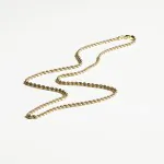 Goldkette als Kordelkette hohl in Gelbgold 375 / 9K, 50 cm lang, 2,1 mm breit, Gewicht ca. 2.6 g.