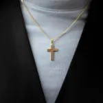Anhänger Kreuz glanz , Gelbgold 333 / 8K, Höhe 24 mm, Gewicht ca. 0,85 g