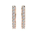 0,32 Karat Diamant Creolen, Rotgold 585 / 14 Karat, Gewicht ca. 1.7 g.