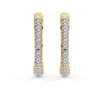 0,18 Karat Diamant Creolen, Gelbgold 585 / 14 Karat, Gewicht ca. 1.5 g.