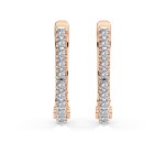 0,18 Karat Diamant Creolen, Rotgold 585 / 14 Karat, Gewicht ca. 1.5 g.